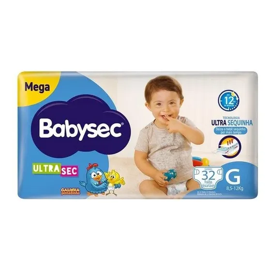 Fralda Babysec Galinha Pintadinha Ultrasec G - 34 Fraldas