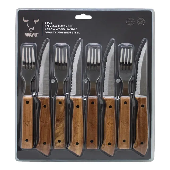 Set Cuchillos Y Tenedores Prm 8 Pcs Wayu