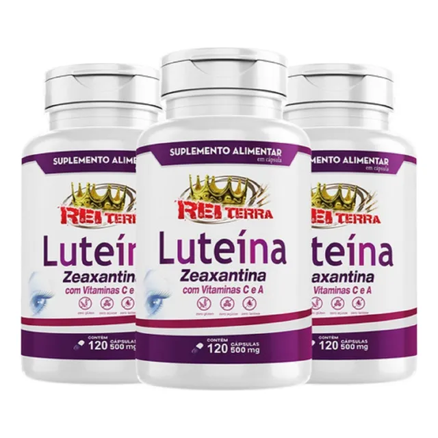 Kit 3x Luteína E Zeaxantina 500mg 360 Cáps C/vitaminas C E A