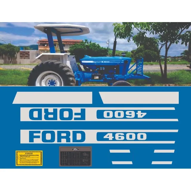 Decalque Faixa Adesiva Trator Ford 4600