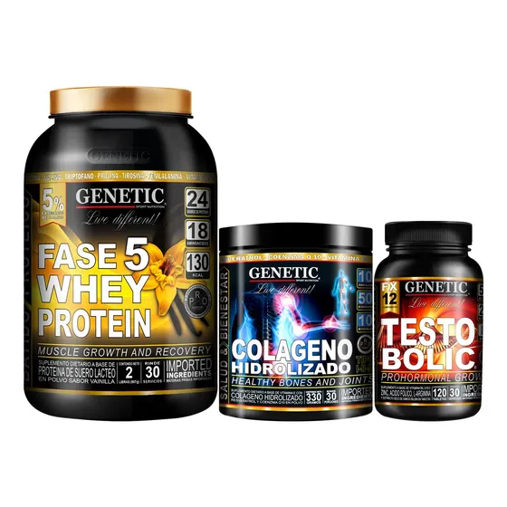 Proteína Colágeno Resveratrol Q10 Testobolic Ginkgo Genetic