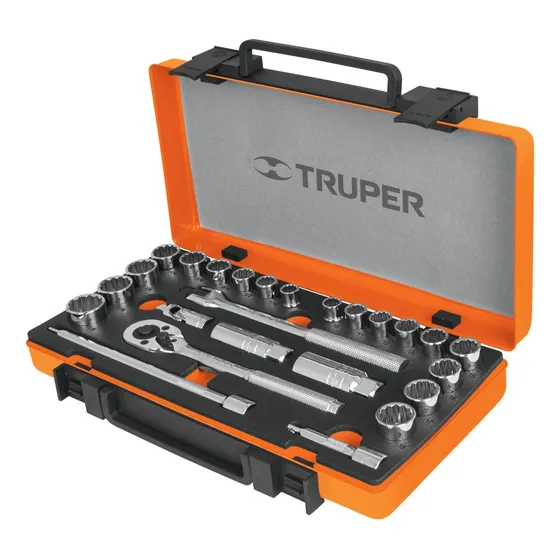 Juego De Dados 26 Piezas  Cuadrante 3/8 Truper (13954)
