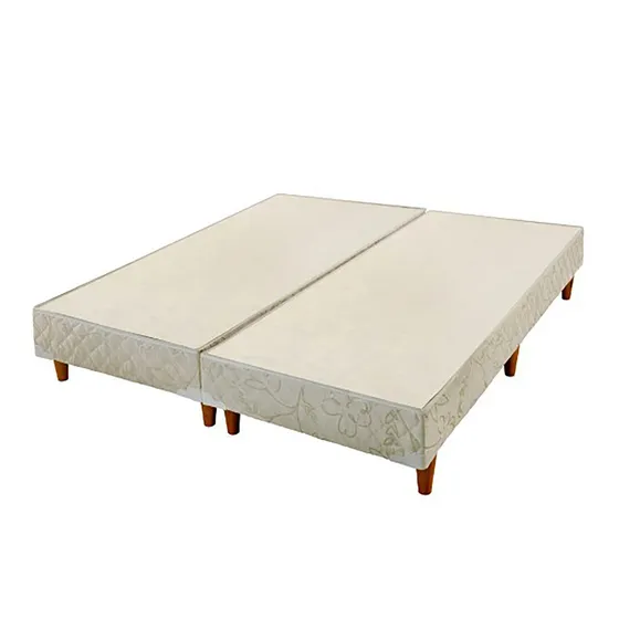 Base Sommier Box Multiflex 160 X 200 Cm 2 Modulos 12 Patas Color Crema