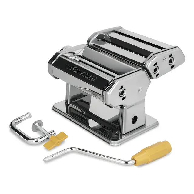 Winco W150 Fabrica De Pasta Acero Inox Rodillo 15cm Manual Plata