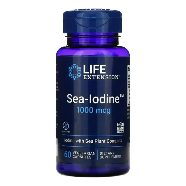 Yodo De Mar 1000mg 60 Caps Life Extension Salud Tiroides Sabor Neutro