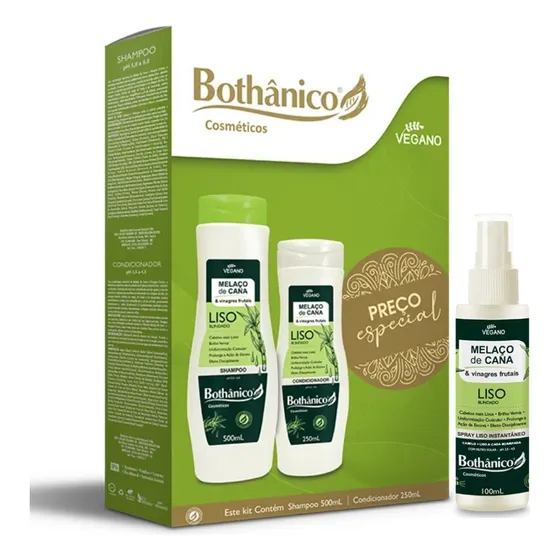 Kit Sh,cd + Spray Melaço De Cana Bothanico Cosméticos