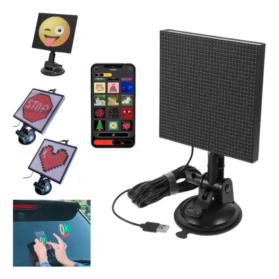 Pantalla Led Programable App Usb Bluetooth 12v Con Ventosa
