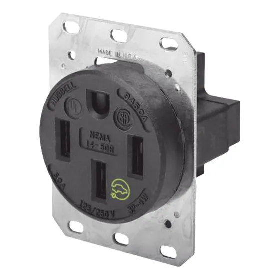 Receptáculo Recto De 50 A 125/250 V Ca 3 Polos 4 Hilos (nema