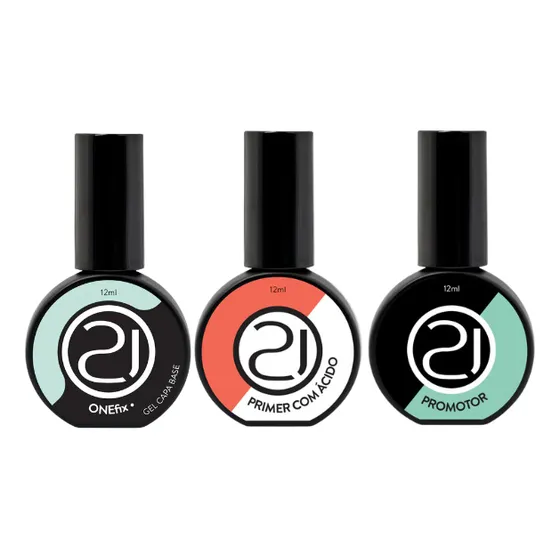 Preparadores Nails 21 Primer, Promotor E Base Onefix