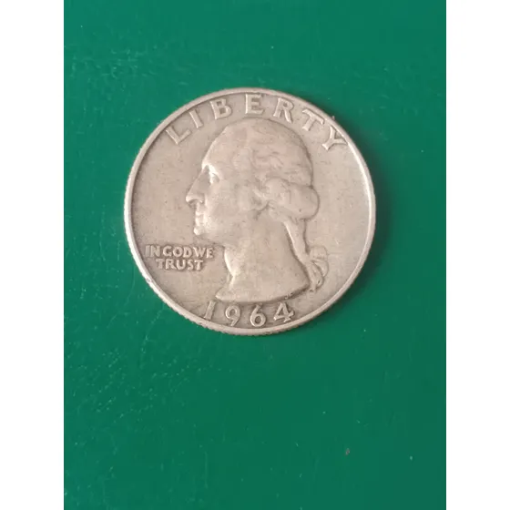 Moneda Eeuu 1964 Cuarto Dolar Plata