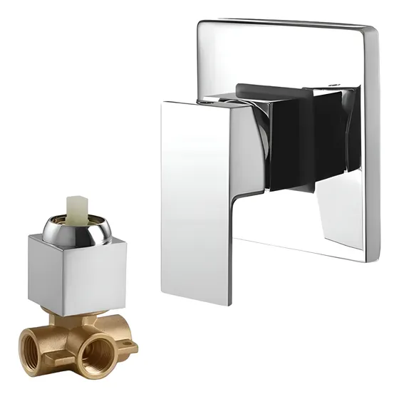 Base Misturador Monocomando Chuveiro Completo Quadrado Metal