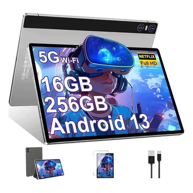 Tablet 11'' Con Funda 16gb+256gb Android 13 2k 10000mah 20mp Color Plateado