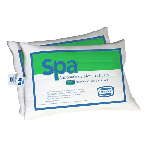 Combo 2 Almohadas Simmons Spa 50x70 Memory Foam Intelligent