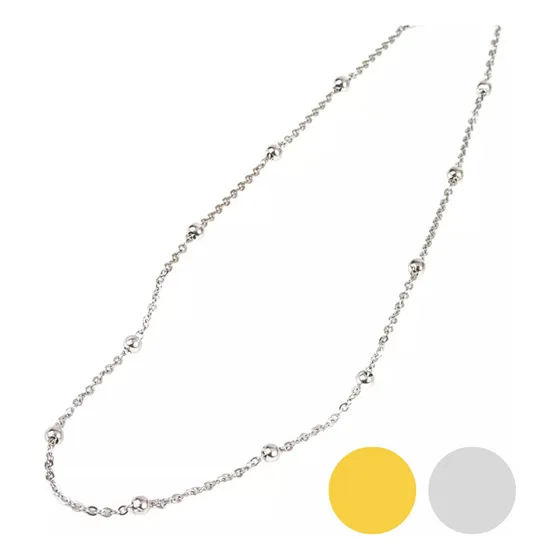 Cadena Collar Bolitas De Acero Quirúrgico, Ideal Regalo