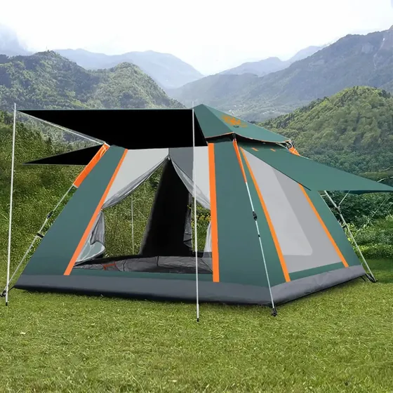 Barraca De Camping Automática New Hawaii 3-4 Pessoas Verde Impermeável-p745