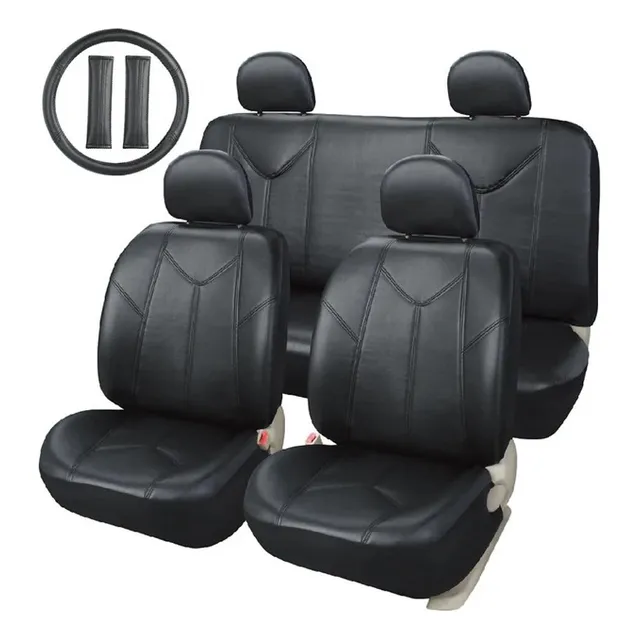 Forro Asientos Universal Negro. Volante Y Cinturones. 13 Pcs