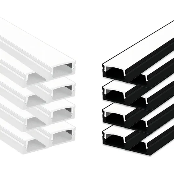 Fgb Mais 5 Barra 1m Perfil Slim Alumínio 20mm Sobrepor Madeira Gesso Cor da luz Preto Tensão de operação 12/24v 127/220V