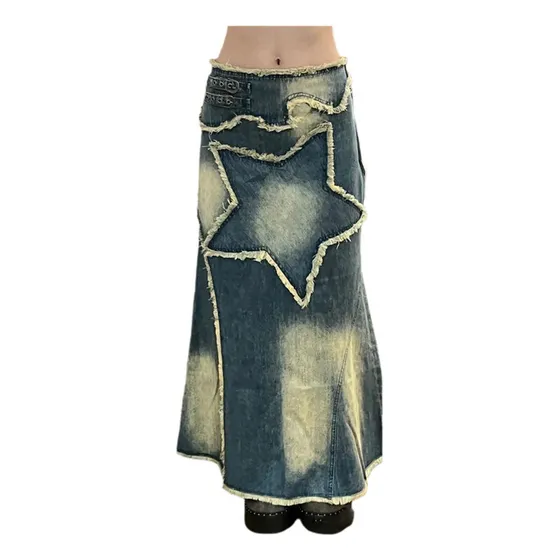 Falda Vaquera Para Mujer Y2k Aesthetic Grunge Fairycore Pent