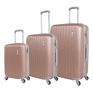 Conjunto De Malas De Viagem P, M E G Londres Swiss Move Rose Conjunto De Malas De Viagem P, M E G Londres Swiss Move Rose