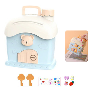 Alcancia Caja Con Llave Adorable Hucha Y Pegatinas Para Niño Alcancia Caja Con Llave Adorable Hucha Y Pegatinas Para Niño