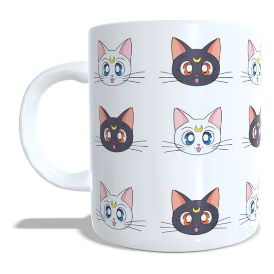 Caneca Artemis E Luna Gatinhas Sailor Moon