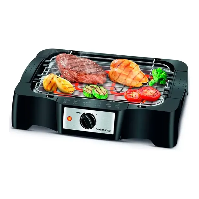 Parrilla Eléctrica Grill Eléctrico Winco W2016 Ideal Balcón Color Negro