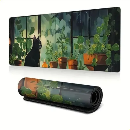 Mouse Pad Gamer Alfombrilla Ratón Gatos En La Ventana 80x30