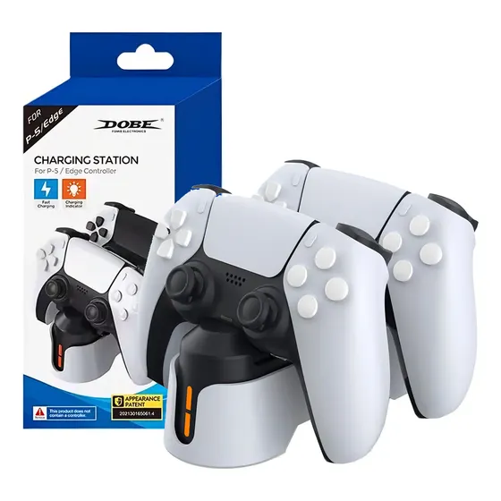 Cargador Dobe para Mandos Dualsense y Edge PS5 con Indicador de Carga | Cuotas sin interés