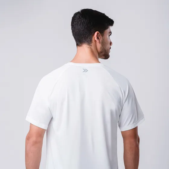 Remera Deportiva Manga Corta Blanca Dry Sense Atomik Hombre