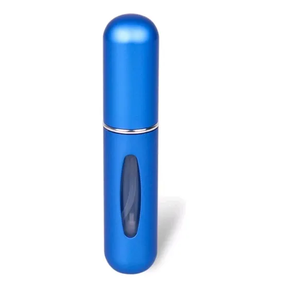 Perfumero Metálico Recargable 5ml Spray, Azul Mate