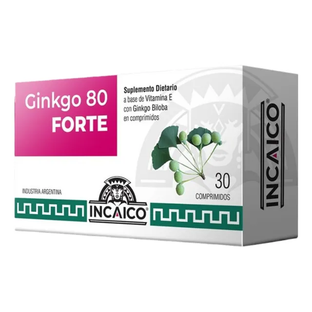 Ginkgo Biloba 80 Incaico 30 Comprimidos 20 Ml Vit E