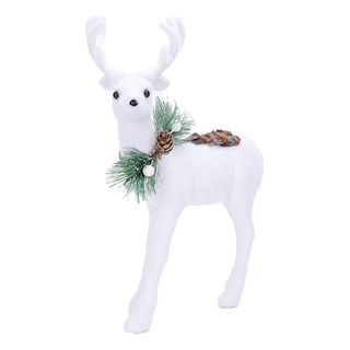 Peluche Figura Navideña Decoración Reno Con Bufanda Roja Peluche Figura Navideña Decoración Reno Con Bufanda Roja