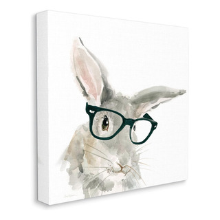 Stupell Industries Adorable Rabbit Black Frame Óculos Hipste Stupell Industries Adorable Rabbit Black Frame Óculos Hipste
