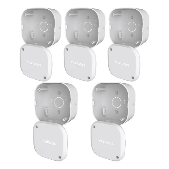 5 Caixas Proteção Câmeras Externa Cftv Vbox 1100 E Intelbras Cor Branco