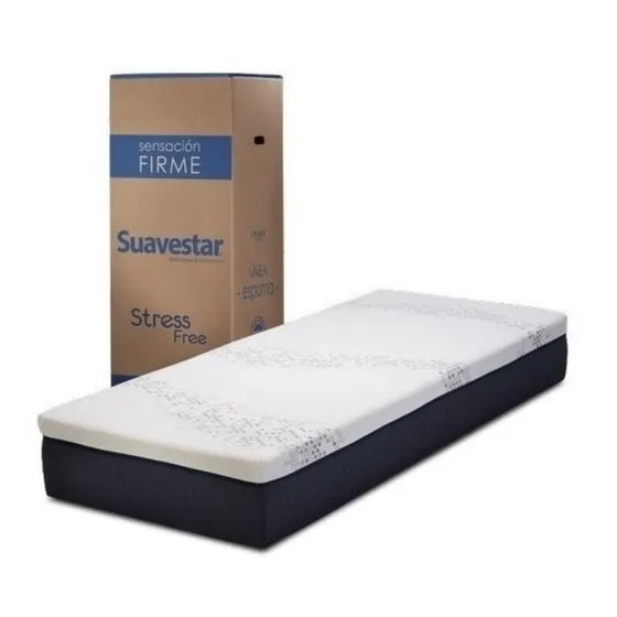 Colchón Suavestar espuma en caja Stress free 1 plaza 80cm x 190cm