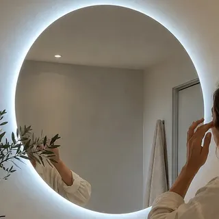 Ornamo Decor Espelho Redondo Led 60cm Iluminação Moldura Led Frio 600