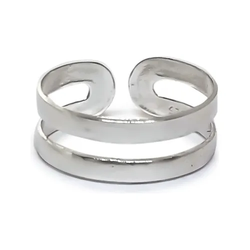 Anillo Midi Argolla Doble Plata Fina 925