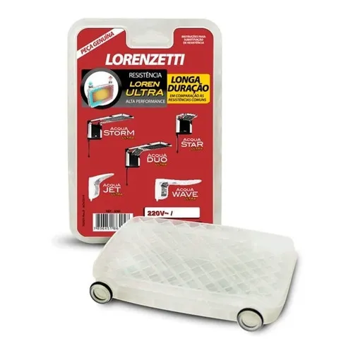 Resistencia Chuveiro Acqua Storm Ultra 3065-A 220v 6800w Lorenzetti Acabamento PVC Cor Branco