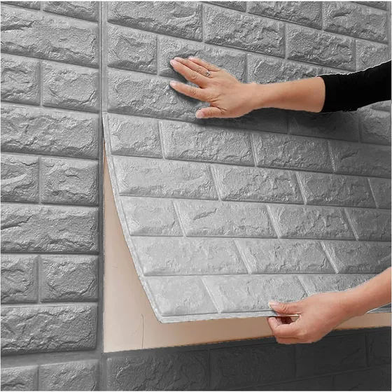 Placa Autoadhesiva 3d Revestimiento De Pared X3 Unid Sheshu