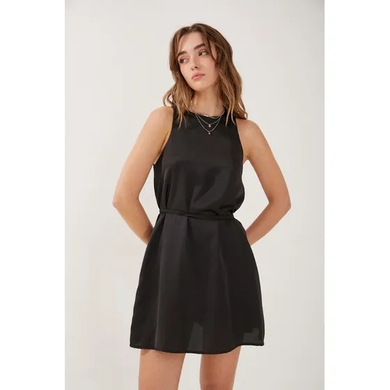 Vestido Corto Para Mujer En Seda Sin Mangas Fedra Rimmel