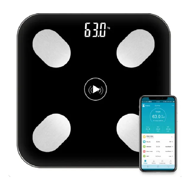 Peso Balanza Inteligente Bluetooth Bascula Corporal Vidrio
