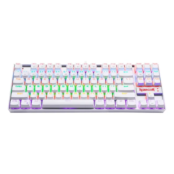 Teclado Gamer Redragon Kumara Blanco Rainbow