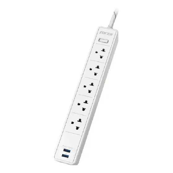 Forza Fsp-512usbw, Supresor De Picos 5 Tomas Nema4 Y 2usb Color Blanco | Cuotas sin interés