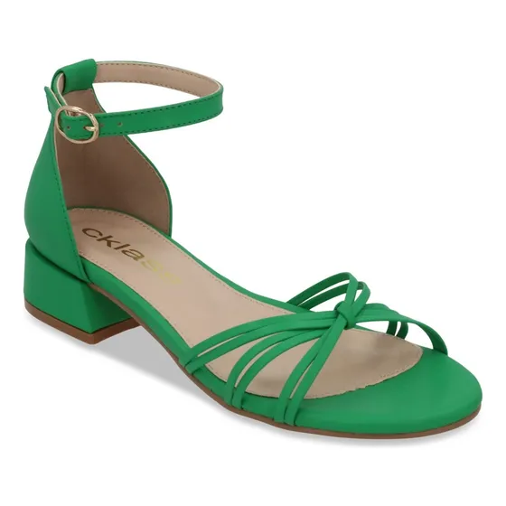 Sandalia De Tacón Mujer Verde Con Pulsera 731-44