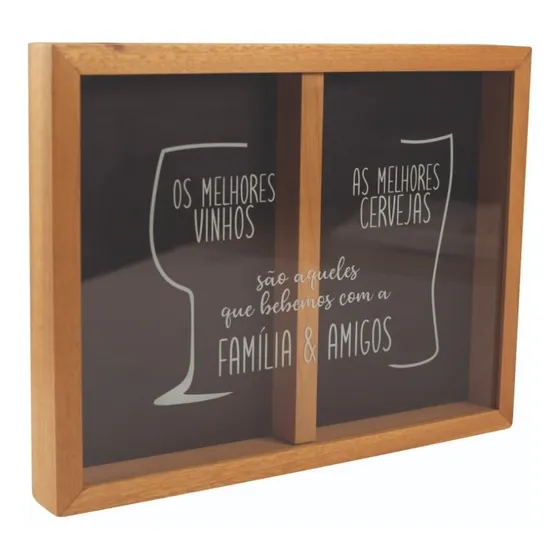 Quadro Porta Rolhas E Tampinhas Vinho E Cerveja Grande