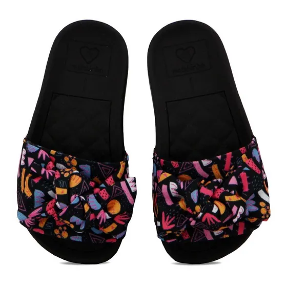 Molekinha Ojota Casual Tira Ancha C/ Moño Estampada