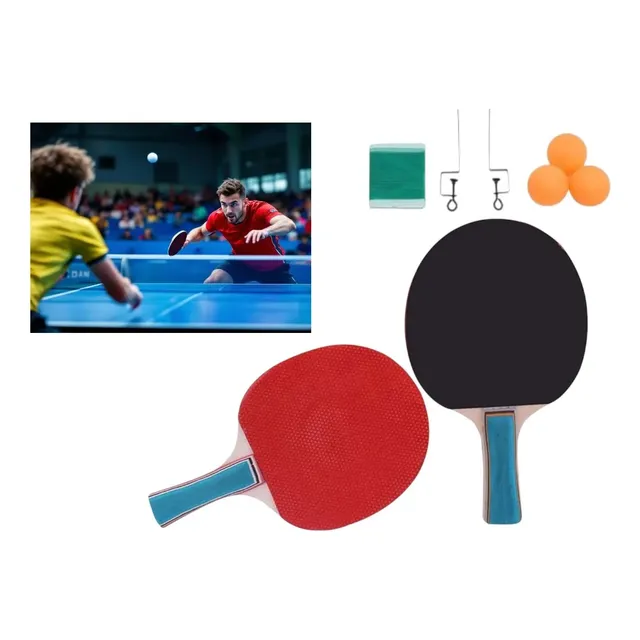Set De Raquetas Ping Pong 3 Pelotas Tenis Mesa Profesional Rojo/negro An (anatómico)