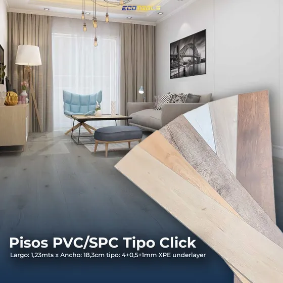 Piso De Vinil Click Piso Flotante Laminado Spc 5,5mm