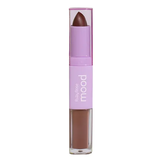 Batom Duo Mood E Batom Líquido Ruby Rose 2 Em 1 + Vitamina C