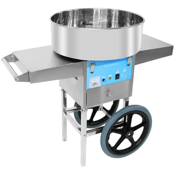 Maquina Algodon Azucar Algodonera Gas Comercial Carrito Color Plata Gutstark